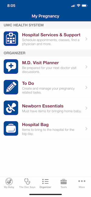 My Pregnancy | UMC Pregnancy App Screenshot